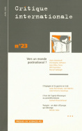 Critique internationale 23, avril-juin 2004