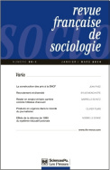 Revue française de sociologie 55-2, avril-juin 2014