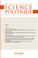 Revue française de science politique 72-3, mai-juin 2022