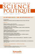 Revue française de science politique 71-3, juin 2021