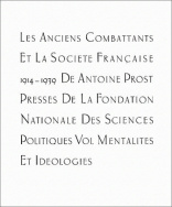 Les Anciens combattants et la société française 1914-1939