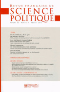 Revue française de science politique 63-1, février 2013