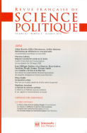 Revue française de science politique 63-5, Octobre 2013