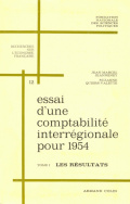 Essai d'une comptabilité interrégionale française   pour 1954
