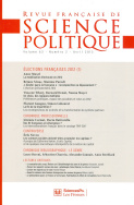 Revue française de science politique 63-2, avril 2013
