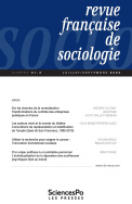 Revue française de sociologie 61-3, juillet-septembre 2020