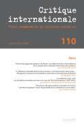 Critique internationale 110, janvier-mars 2026