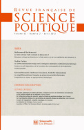 Revue française de science politique 62-2, avril 2012