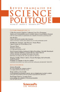 Revue française de science politique 67-6, décembre 2017