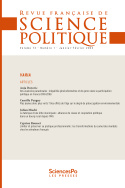 Revue française de science politique 73-1, janvier-février 2023