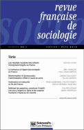 Revue française de sociologie 54-1, janvier-mars 2013
