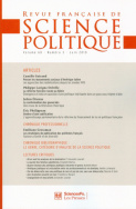 Revue française de science politique 60-3, juin 2010