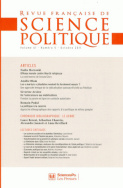 Revue française de science politique 61-5, octobre 2011